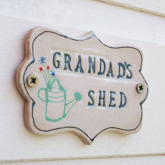Grandad's Ceramic Shed Sign - Grandparent Gift