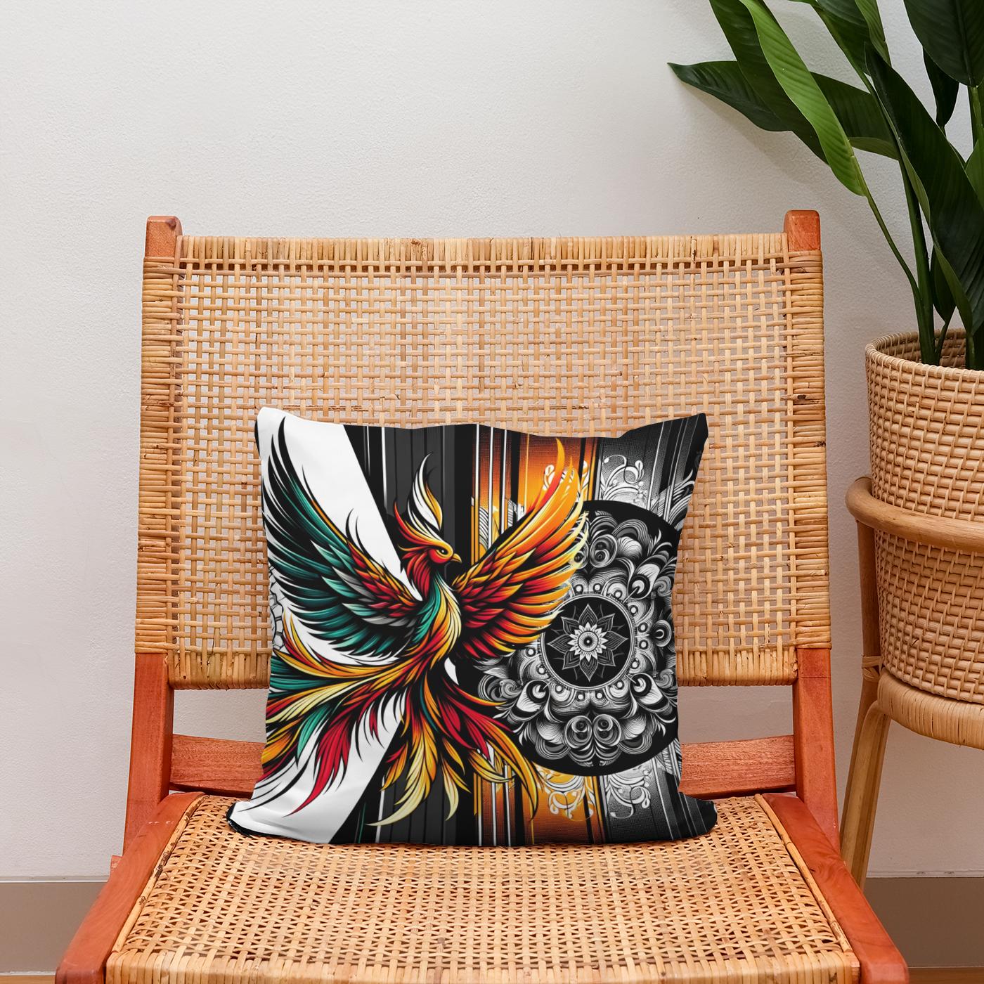 Fierce Phoenix Rebirth Cotton Cushion