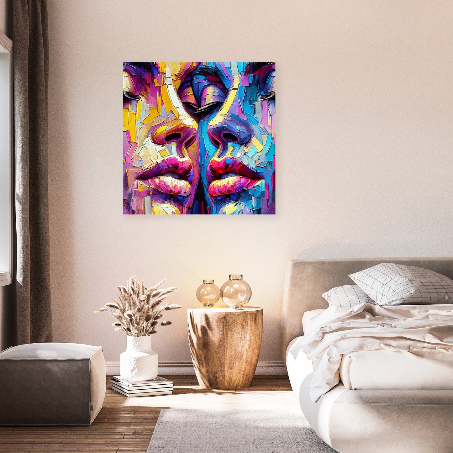 Vibrant Contrast Faces Canvas