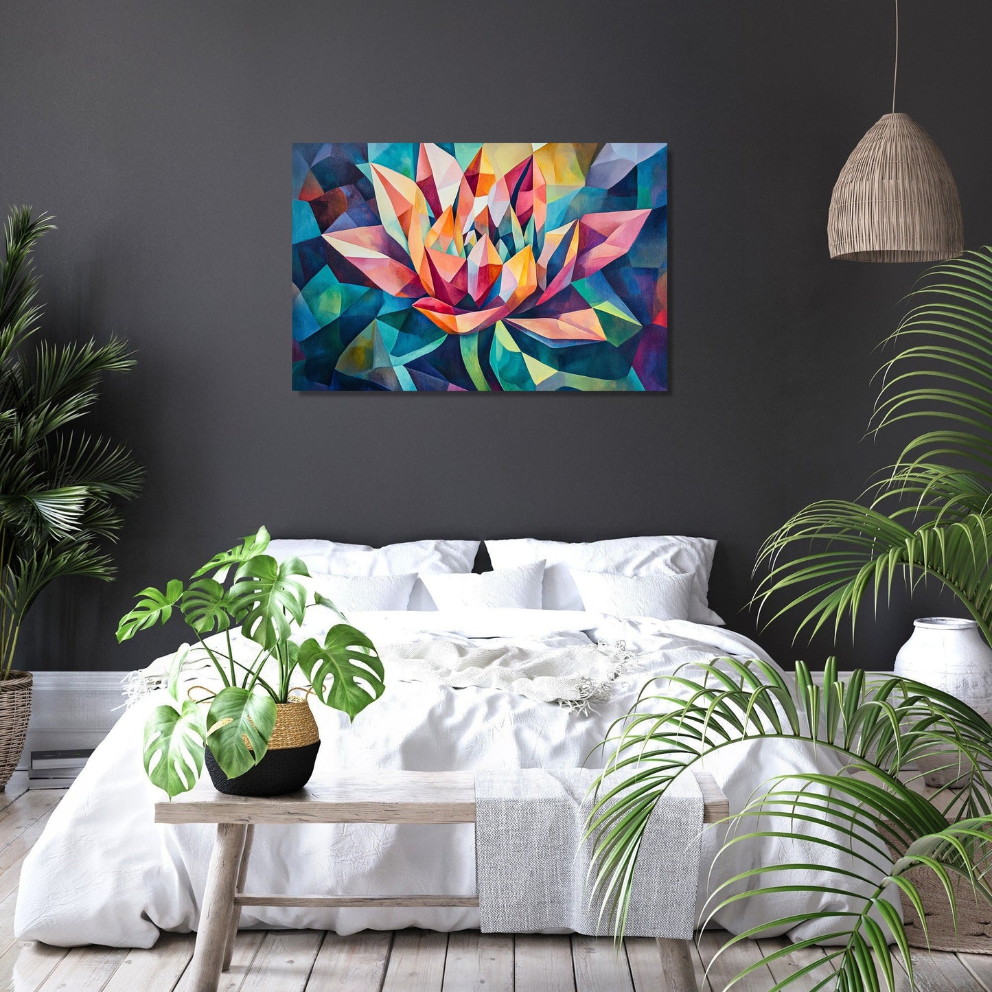 Geometric Blossom Canvas