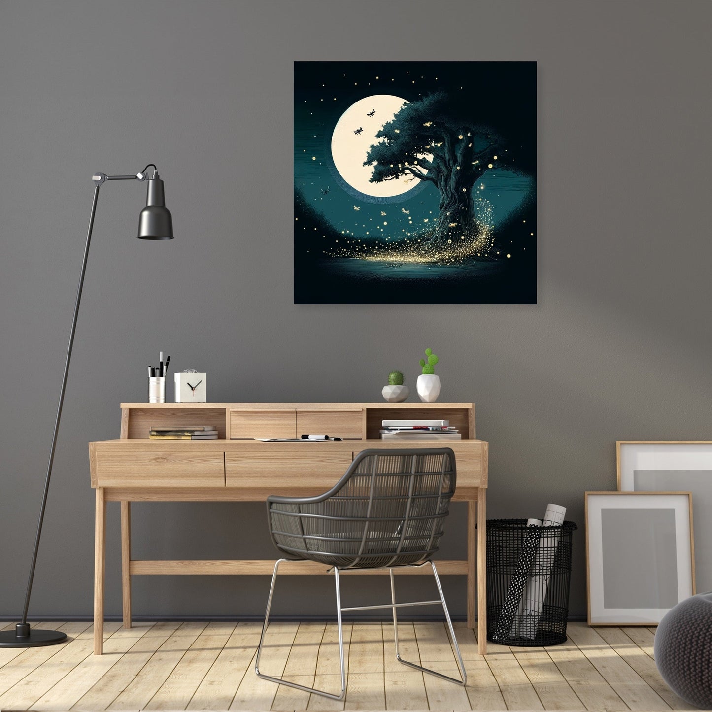 Moonlit Dance of the Fireflies Canvas