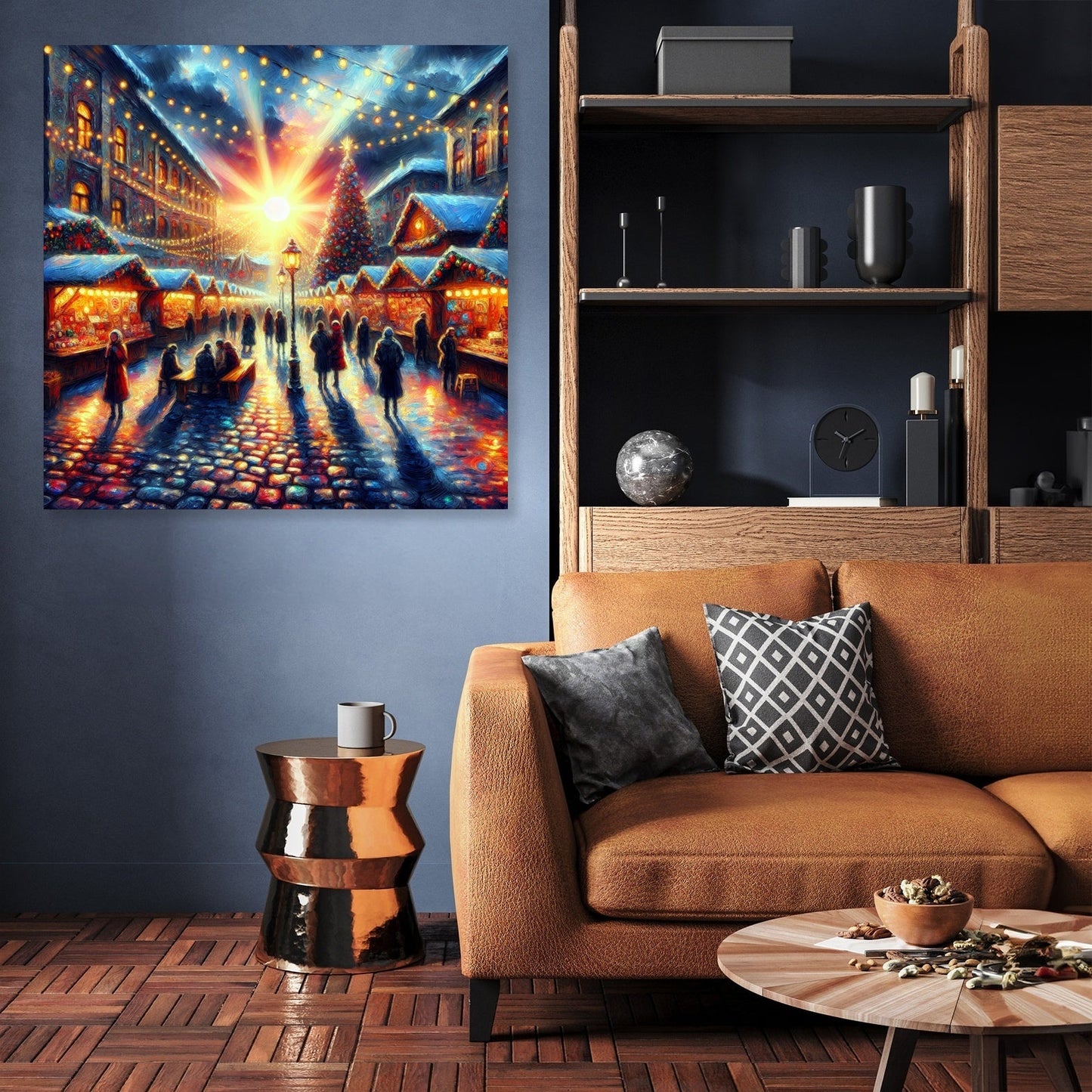 Melancholy at the Christmas Market Canvas