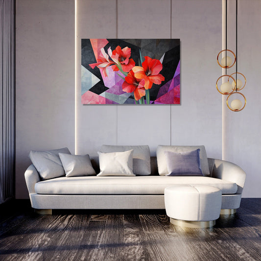 Gladiolus Geometry Canvas