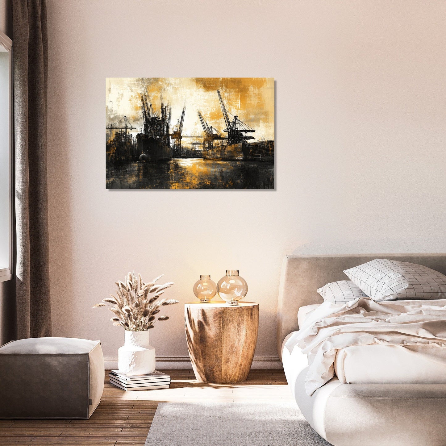 Shipyard Silhouette Canvas