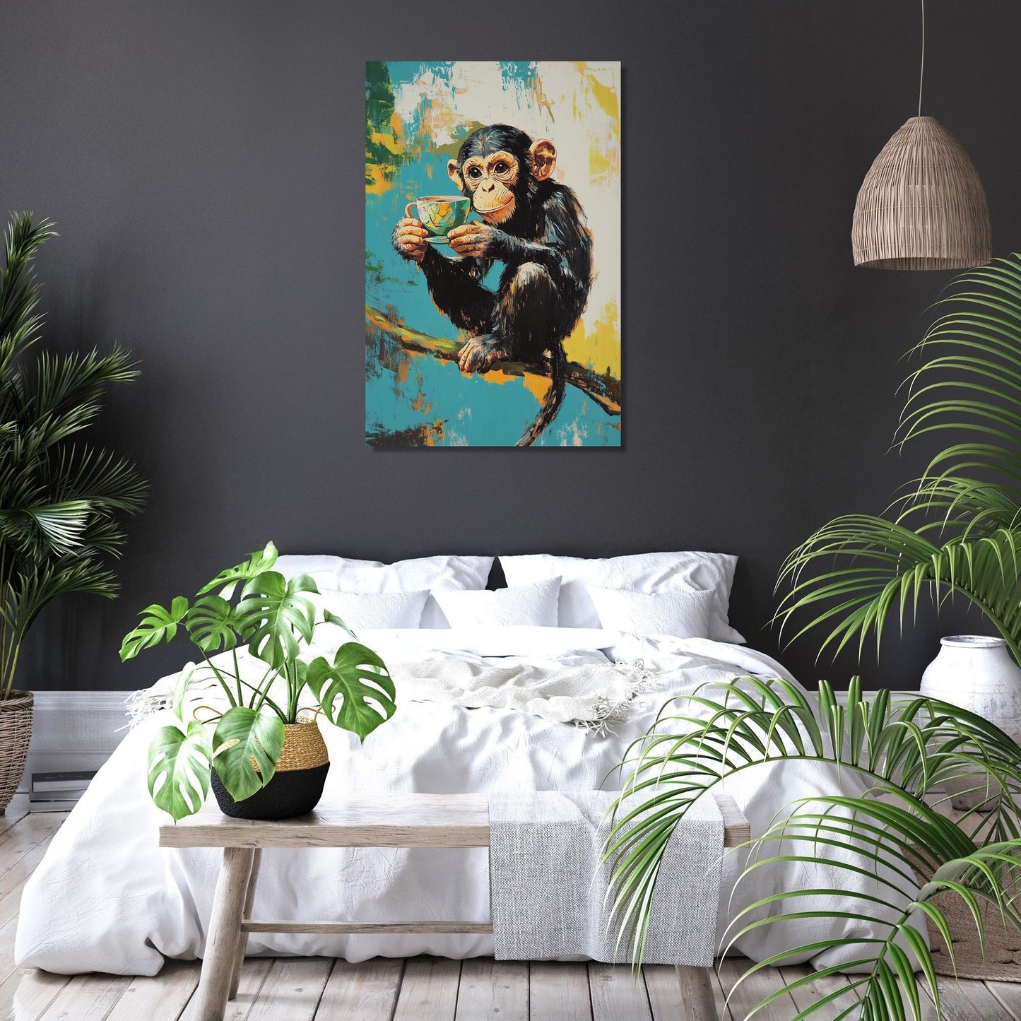 Morning Brew Monkey Canvas