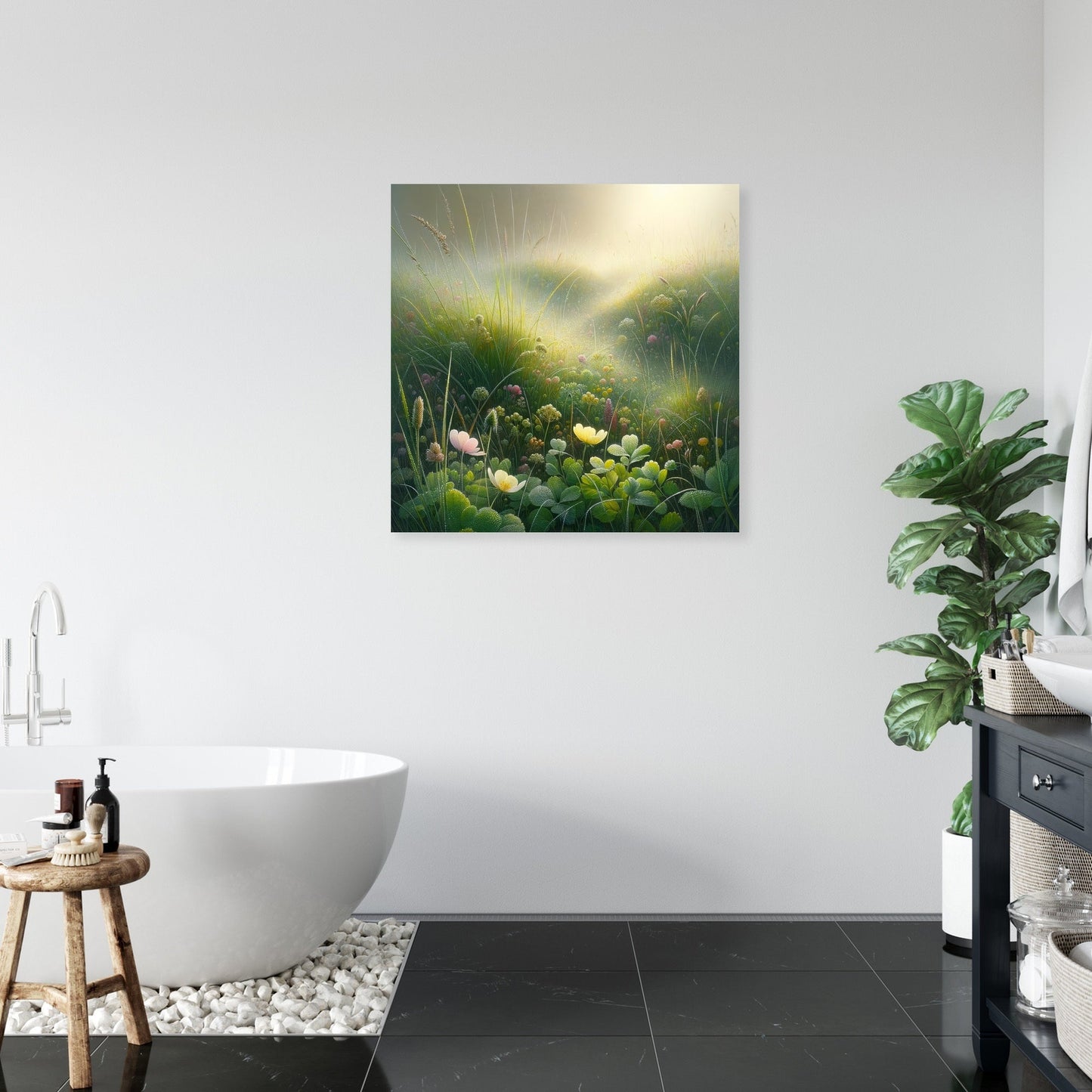 Dawn Meadow Tranquility Canvas