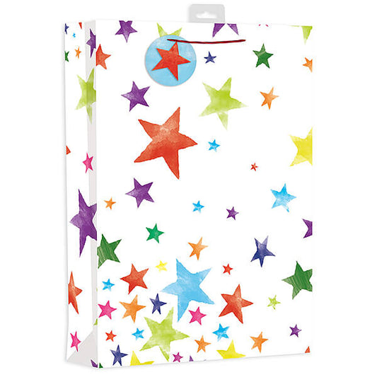 Extra Large Gift Bag with Bright Stars Design (W330 x H460 x D140 mm)