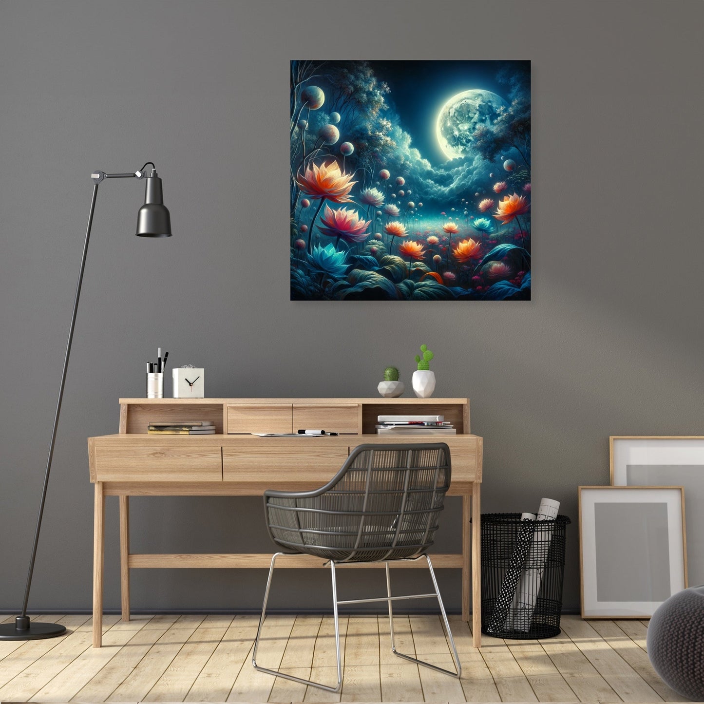 Mystic Moonlight Garden Canvas