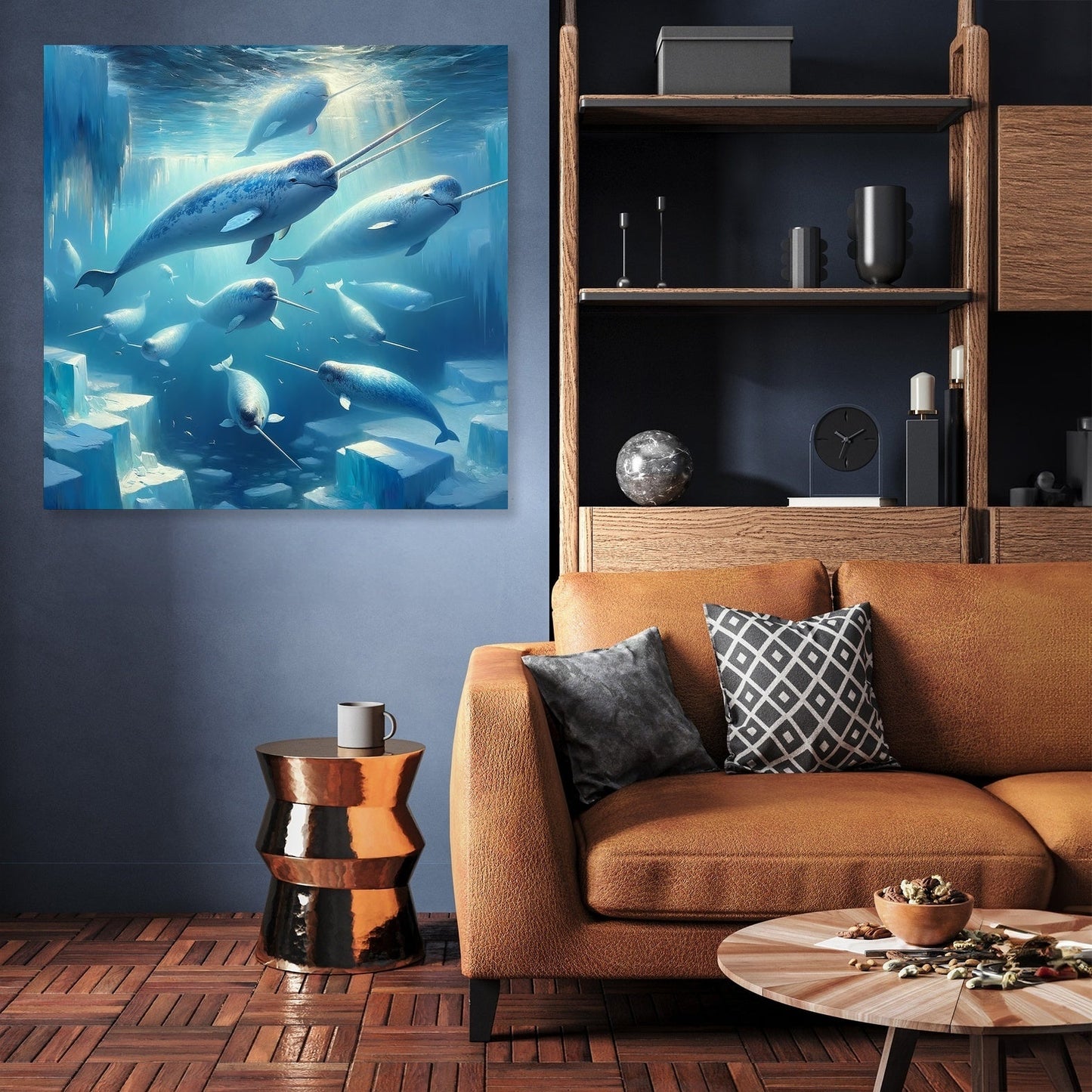 Arctic Narwhal Dance Canvas