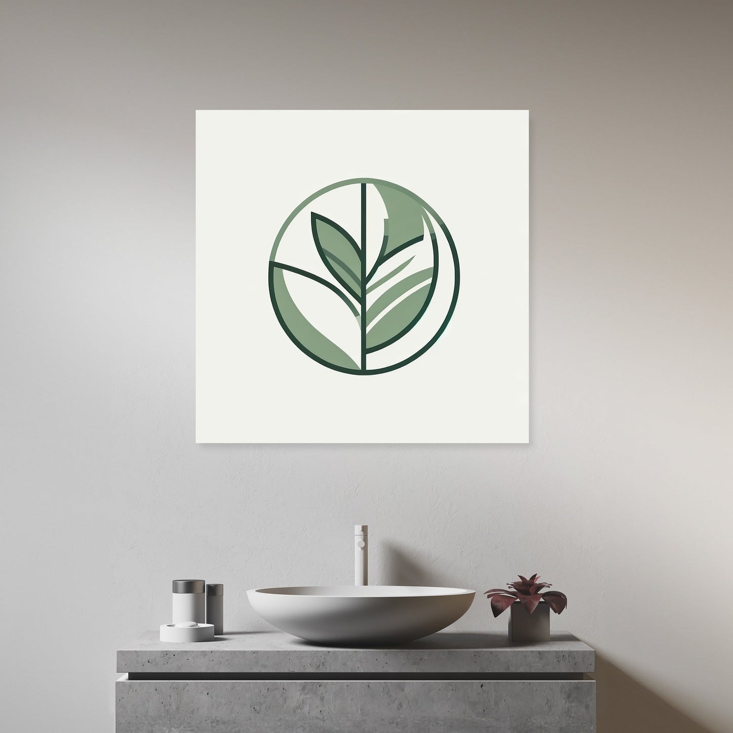 Geometric Leaf Canvas