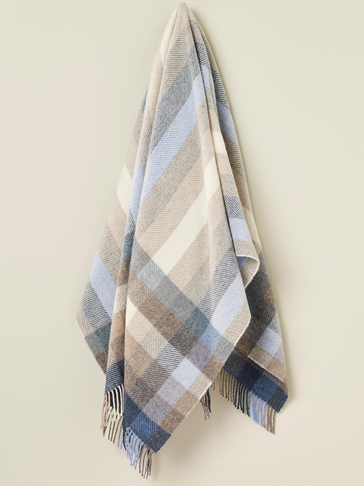 Woodale Pure New Wool Shetland Throw - Blue