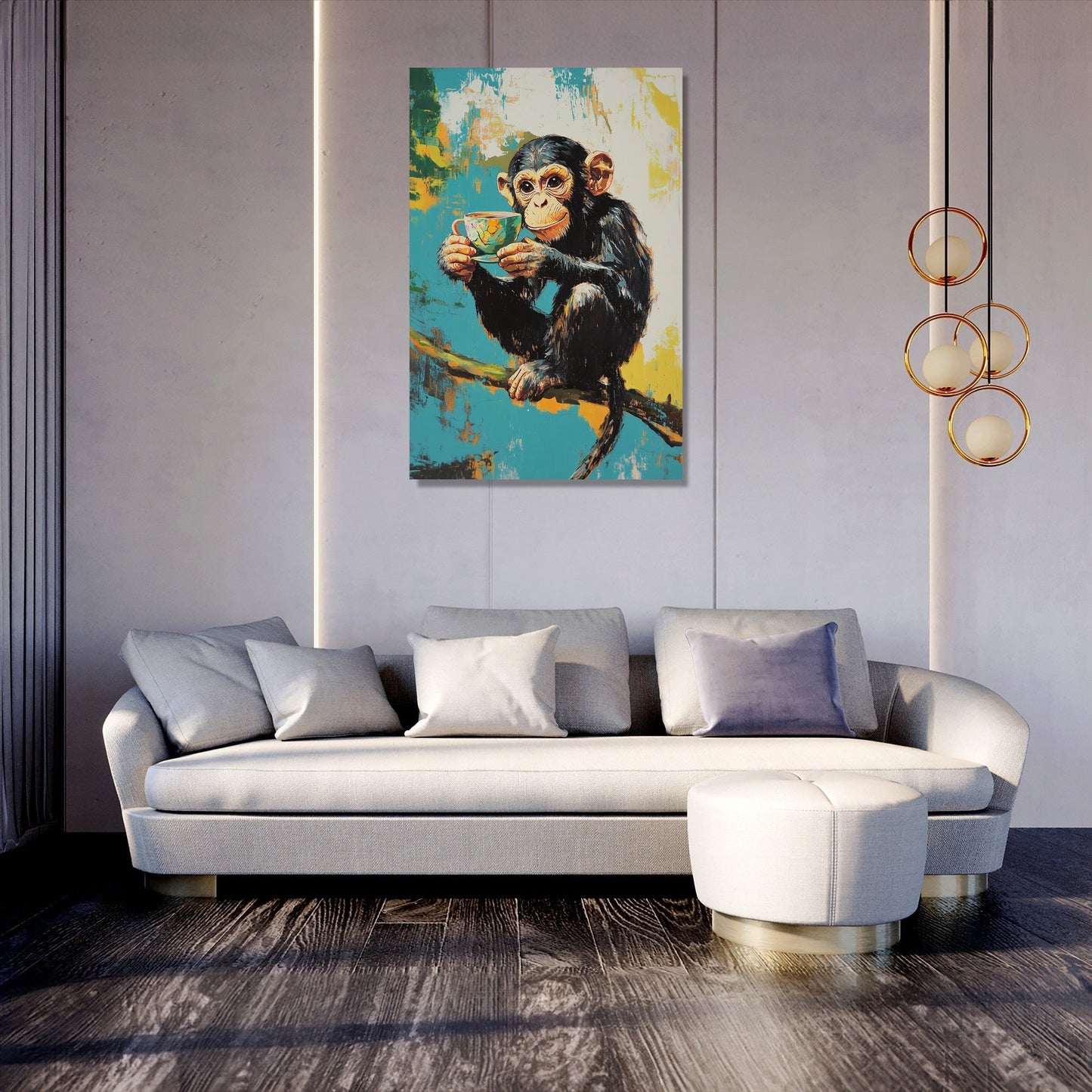 Morning Brew Monkey Canvas