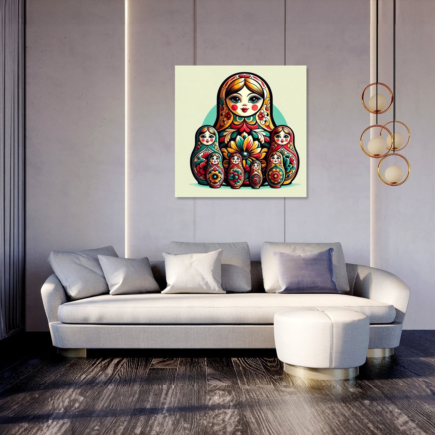 Vibrant Matryoshka Charm Canvas