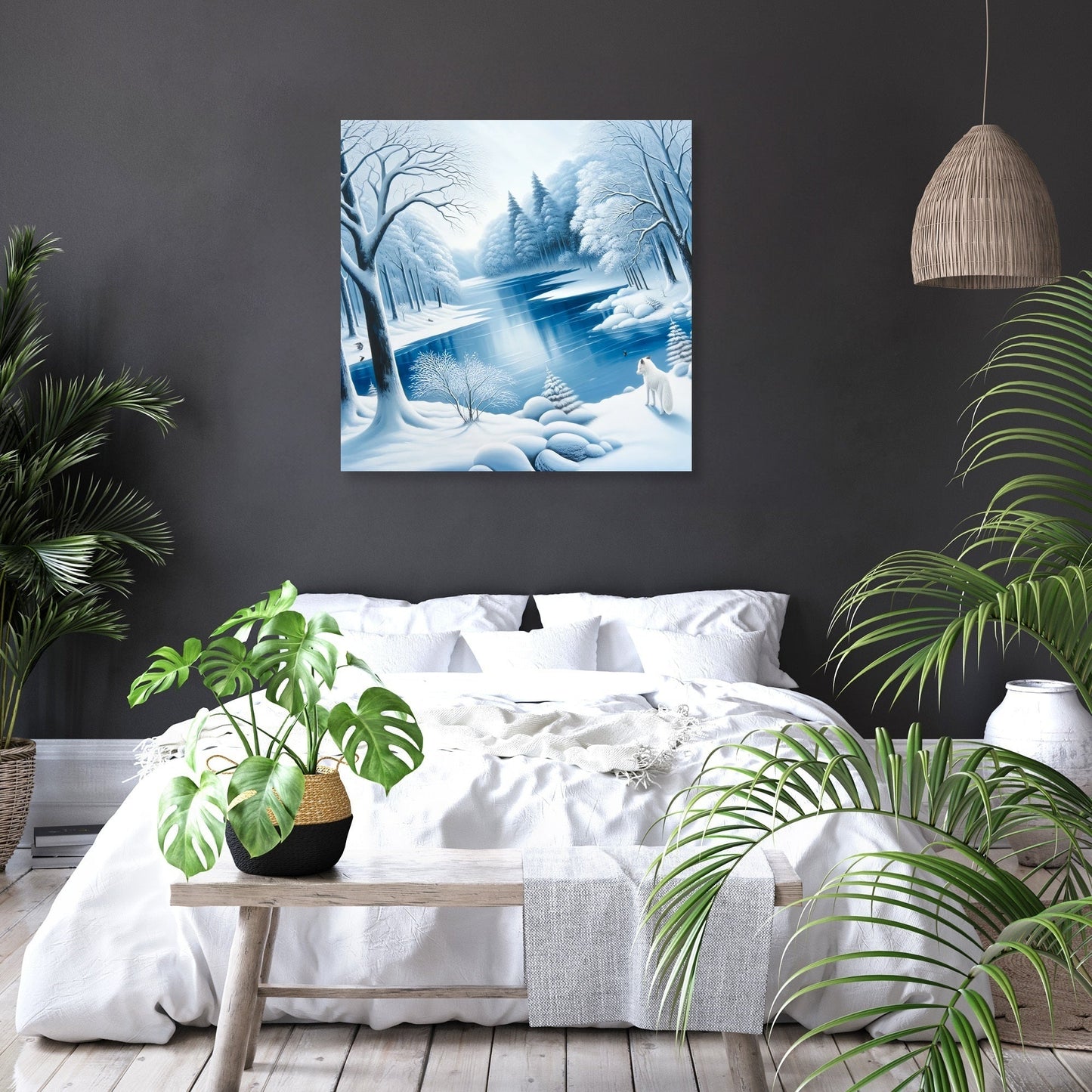 Winter Serenity with Fox Canvas