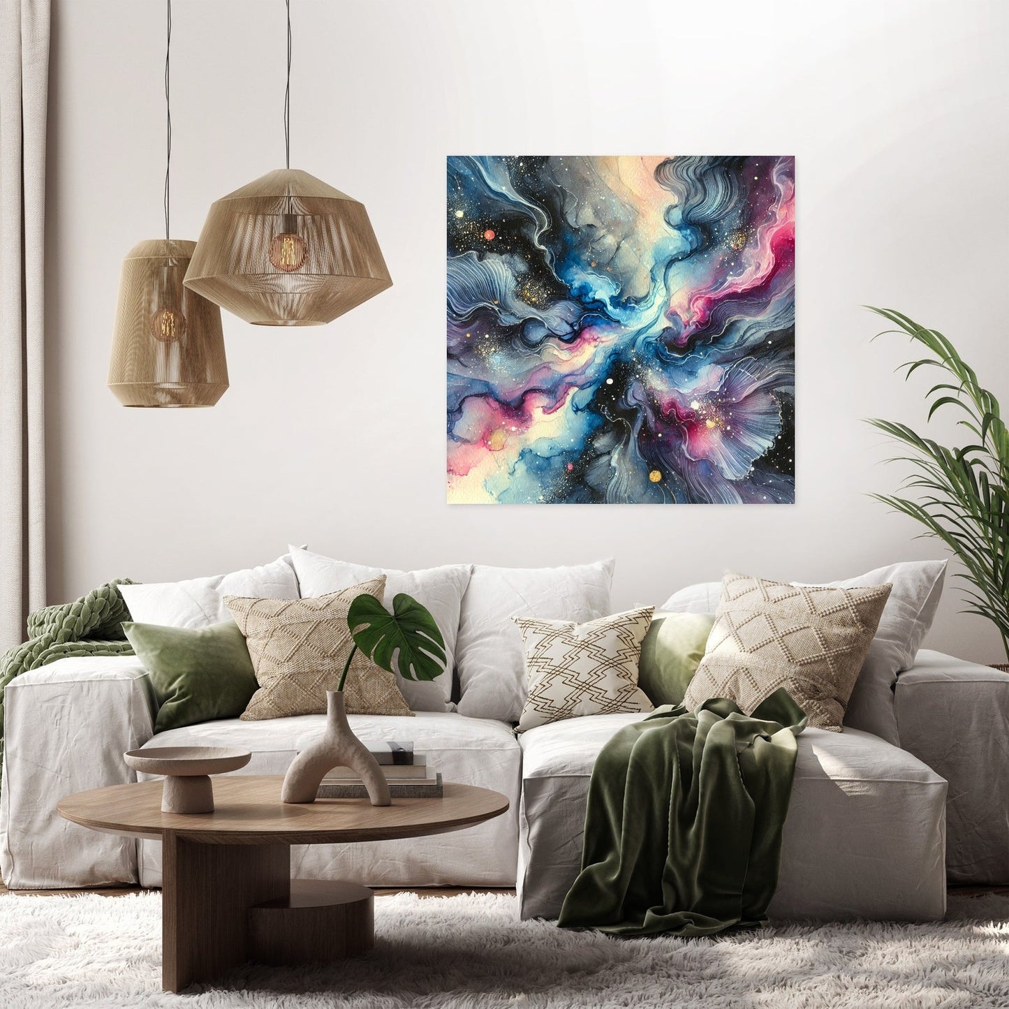 Cosmic Fluidity Swirls Canvas
