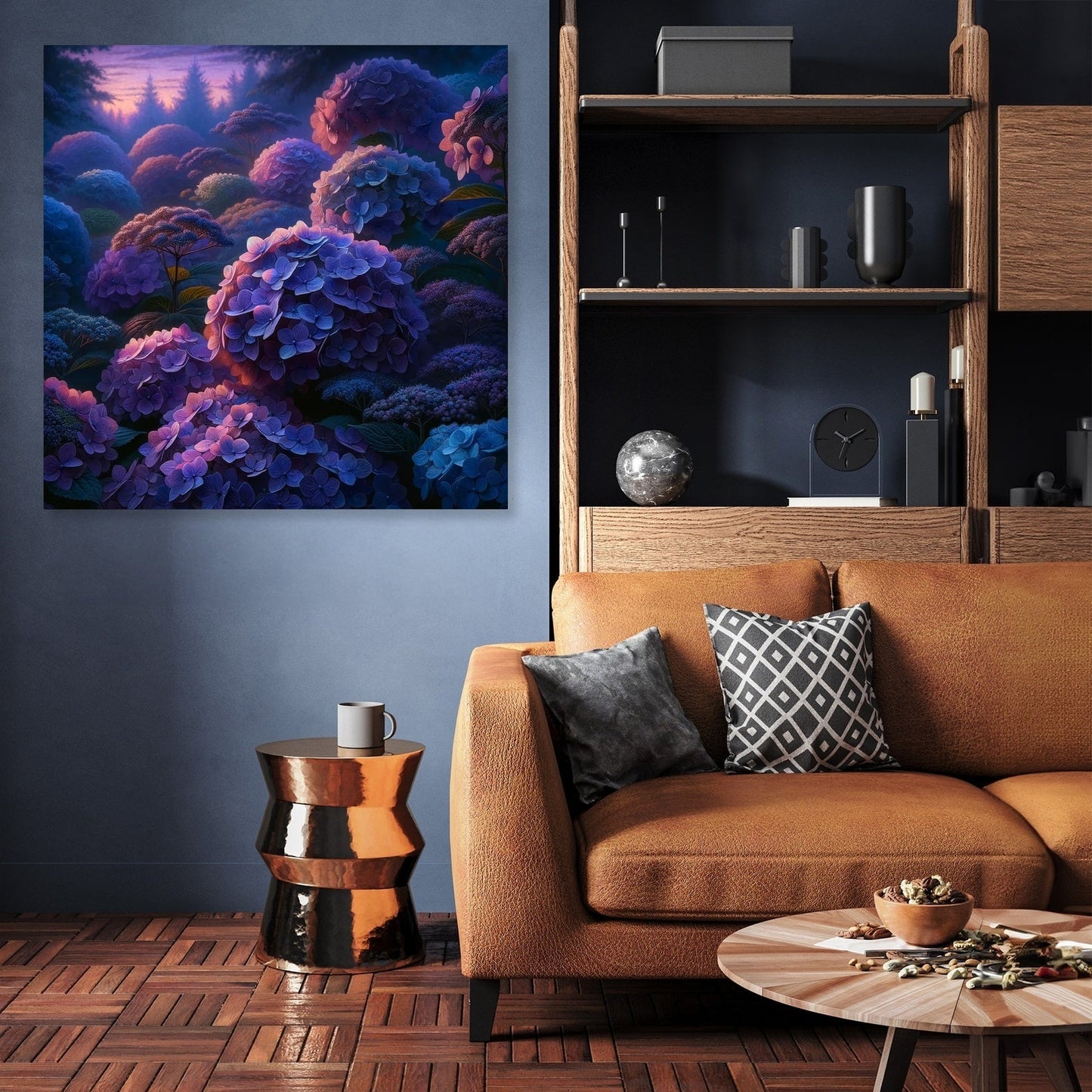 Twilight Hydrangea Harmony Canvas