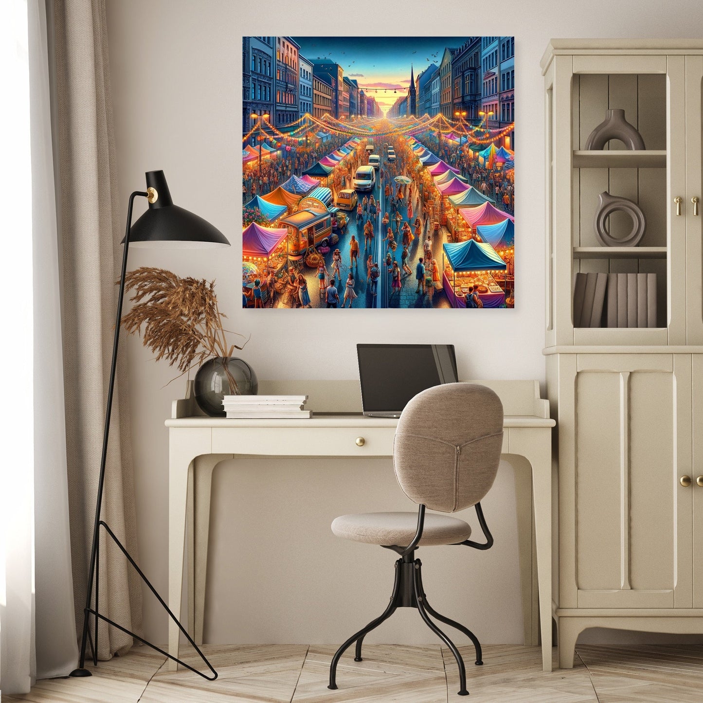 Festival Lights Summer Evening Canvas