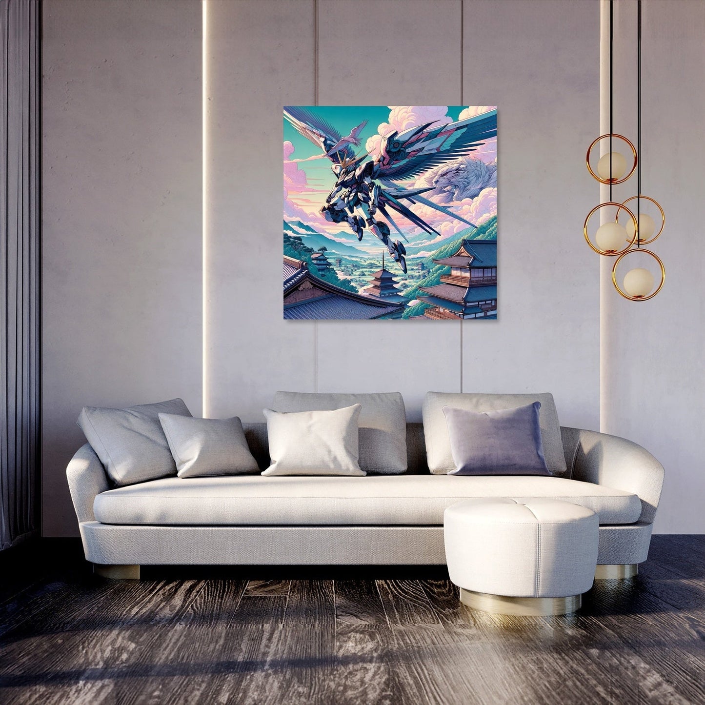 Skybound Mecha Warrior Canvas