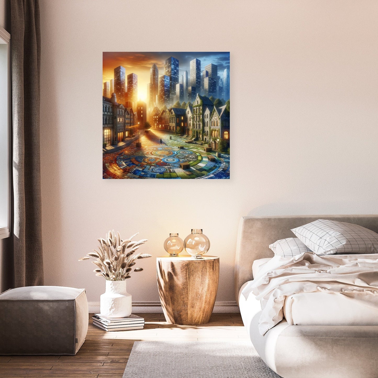 Time Mosaic Square Canvas