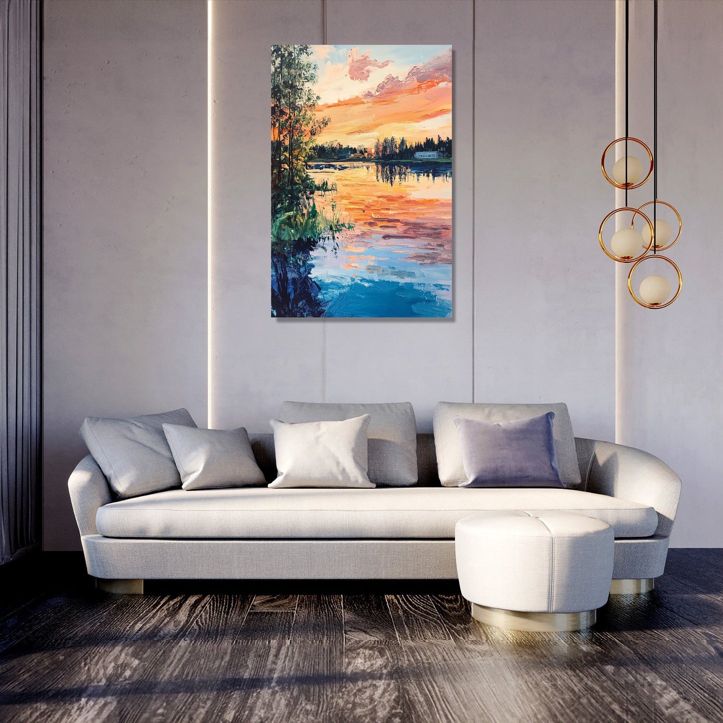 Ume River Sunset Canvas
