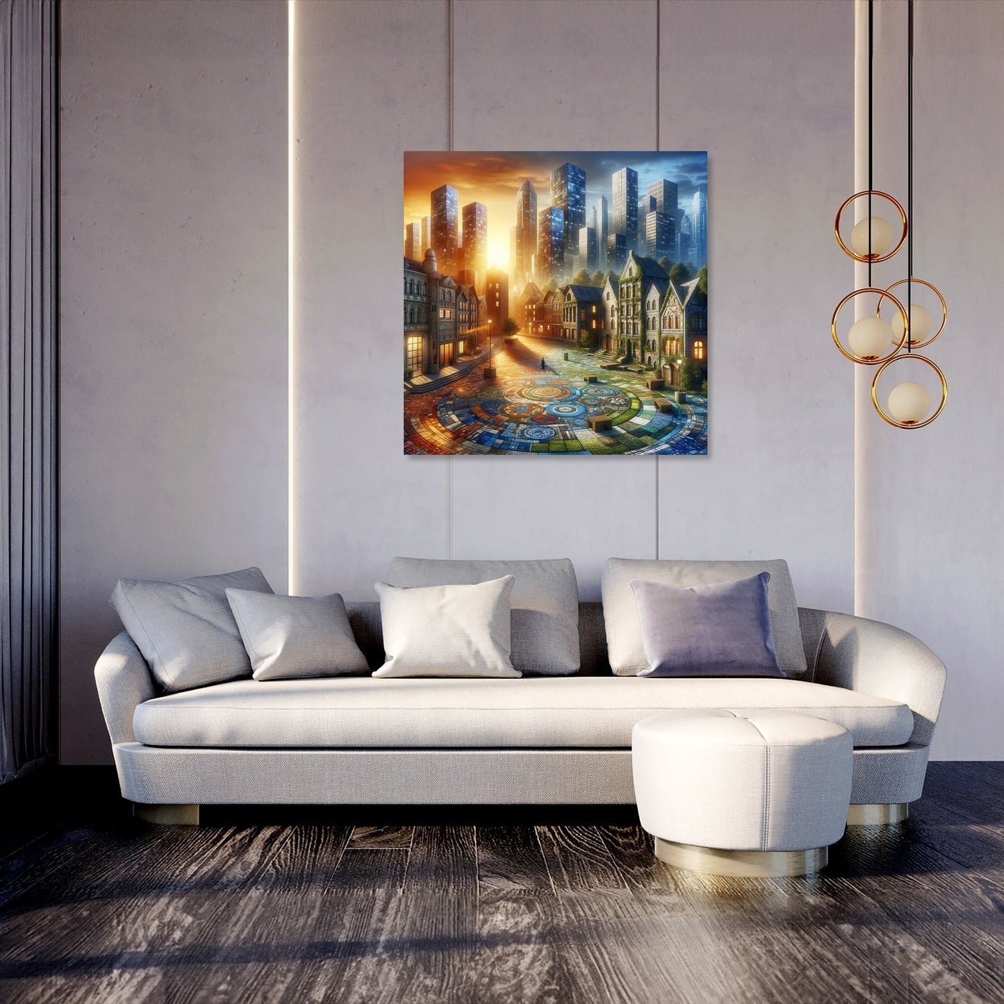 Time Mosaic Square Canvas