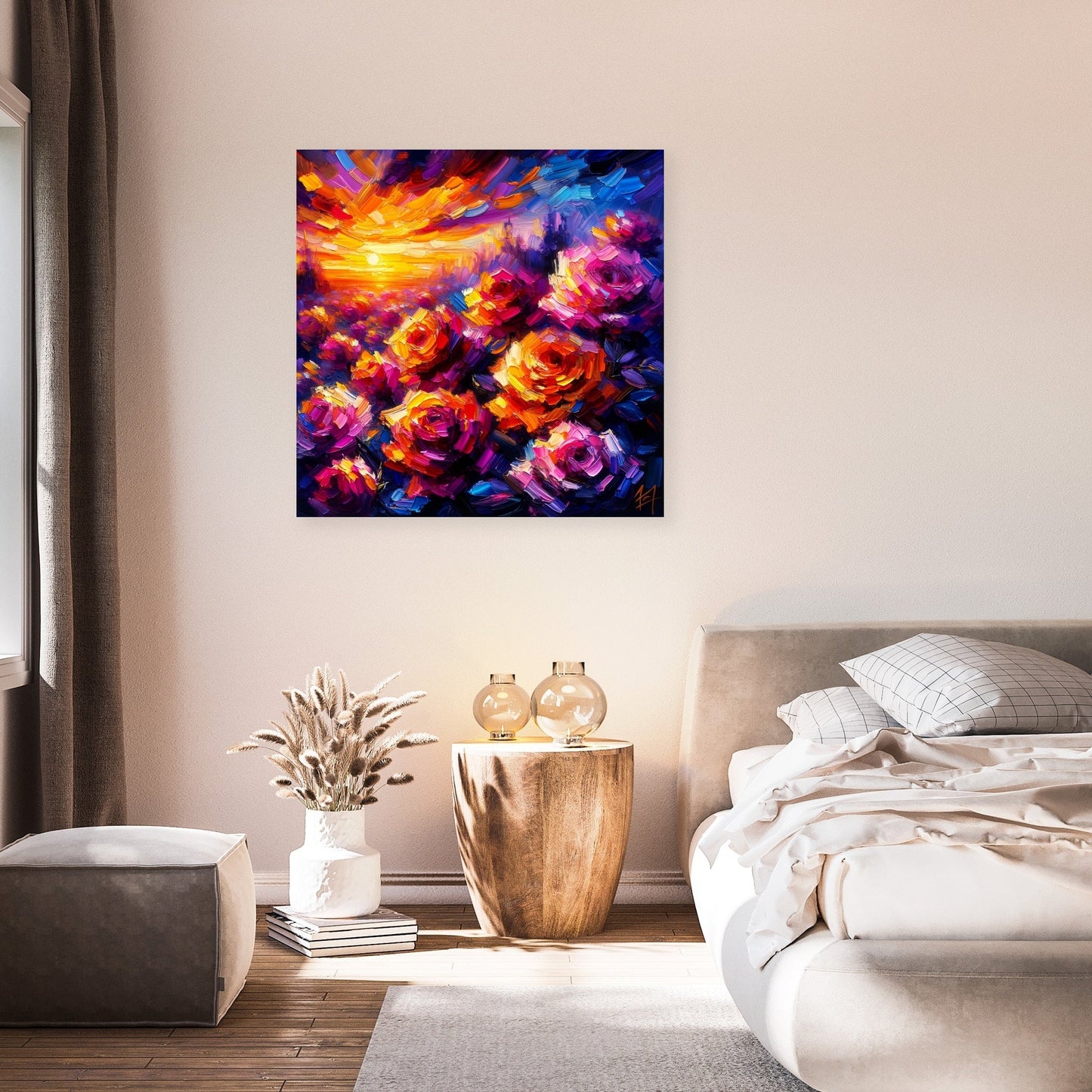 Post-Impressionist Rose Twilight Canvas