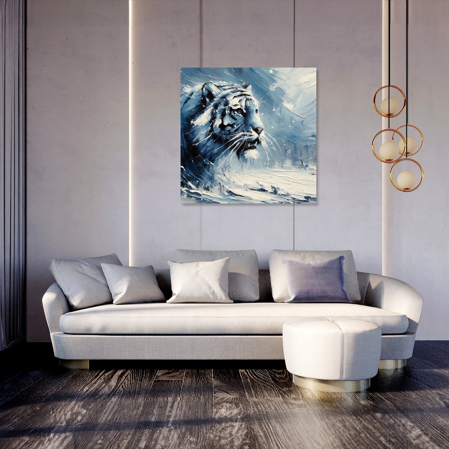 Winter Tiger Stare Canvas