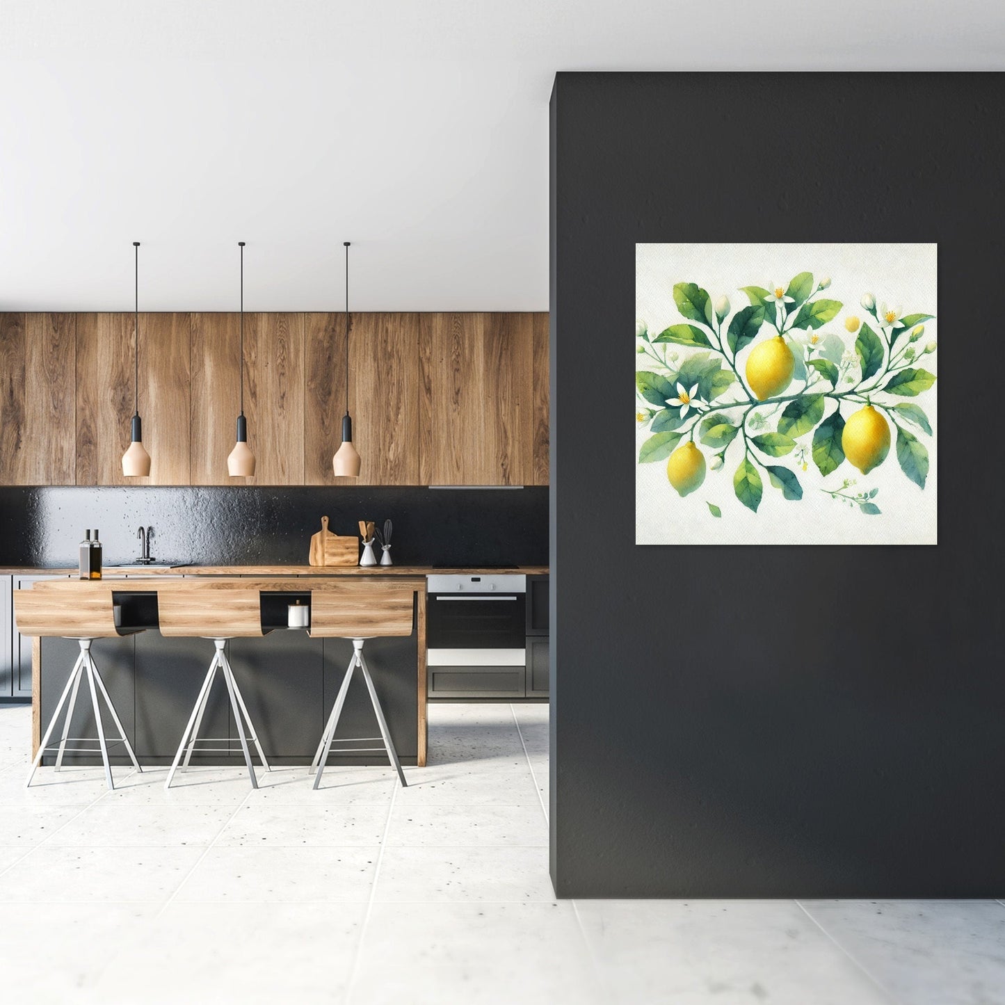 Lemon Blossom Watercolour Canvas