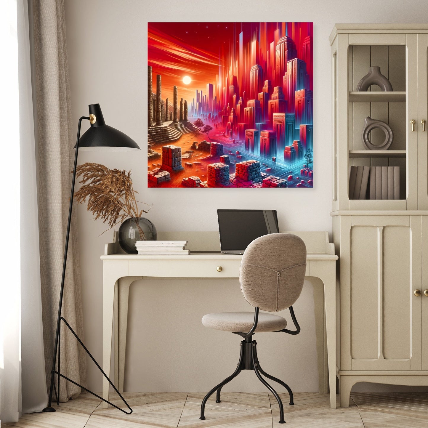 Crimson Epochs Canvas