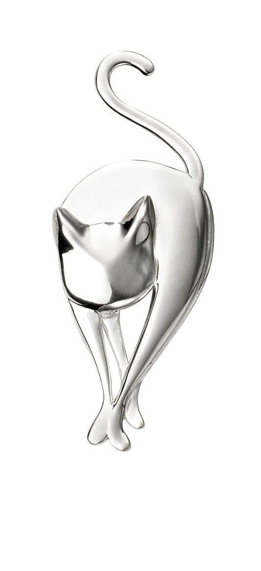 Beginnings Silver Cat Brooch