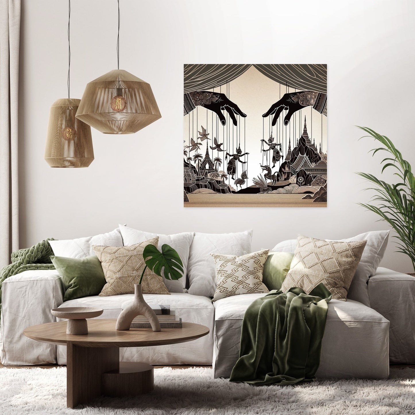 Enchanted Puppeteer's Silhouette Canvas