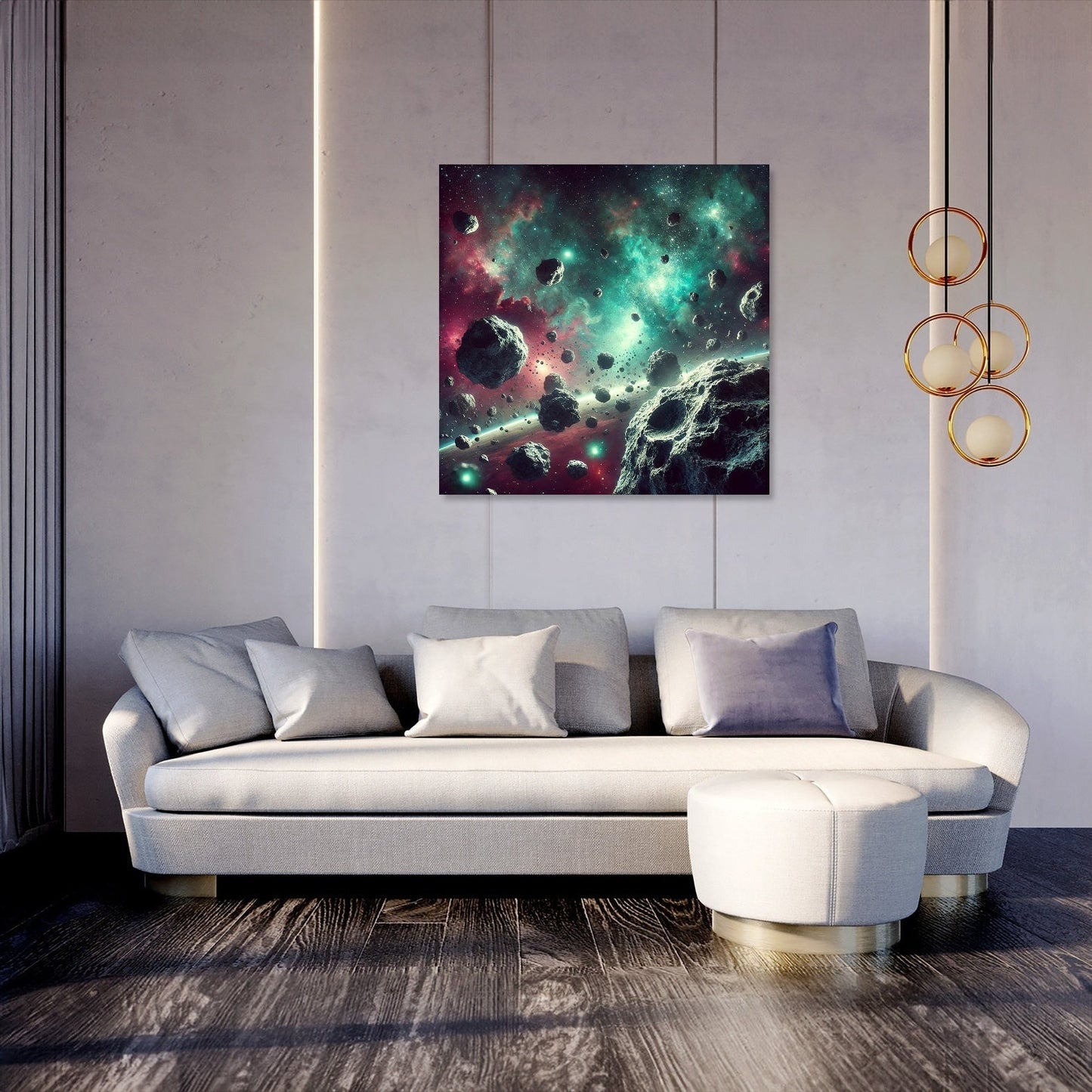 Cosmic Asteroid Field Canvas