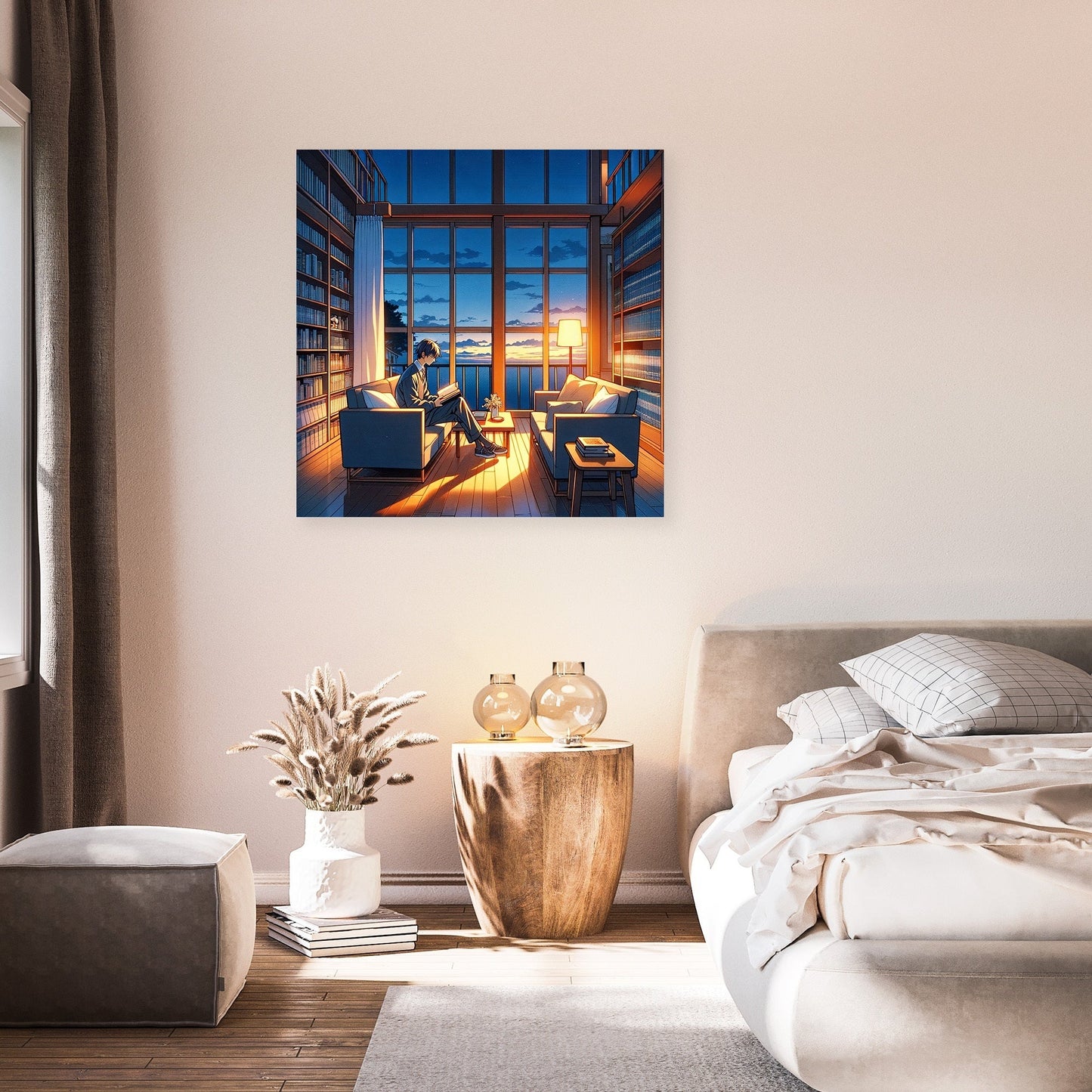 Twilight Library Calm Canvas