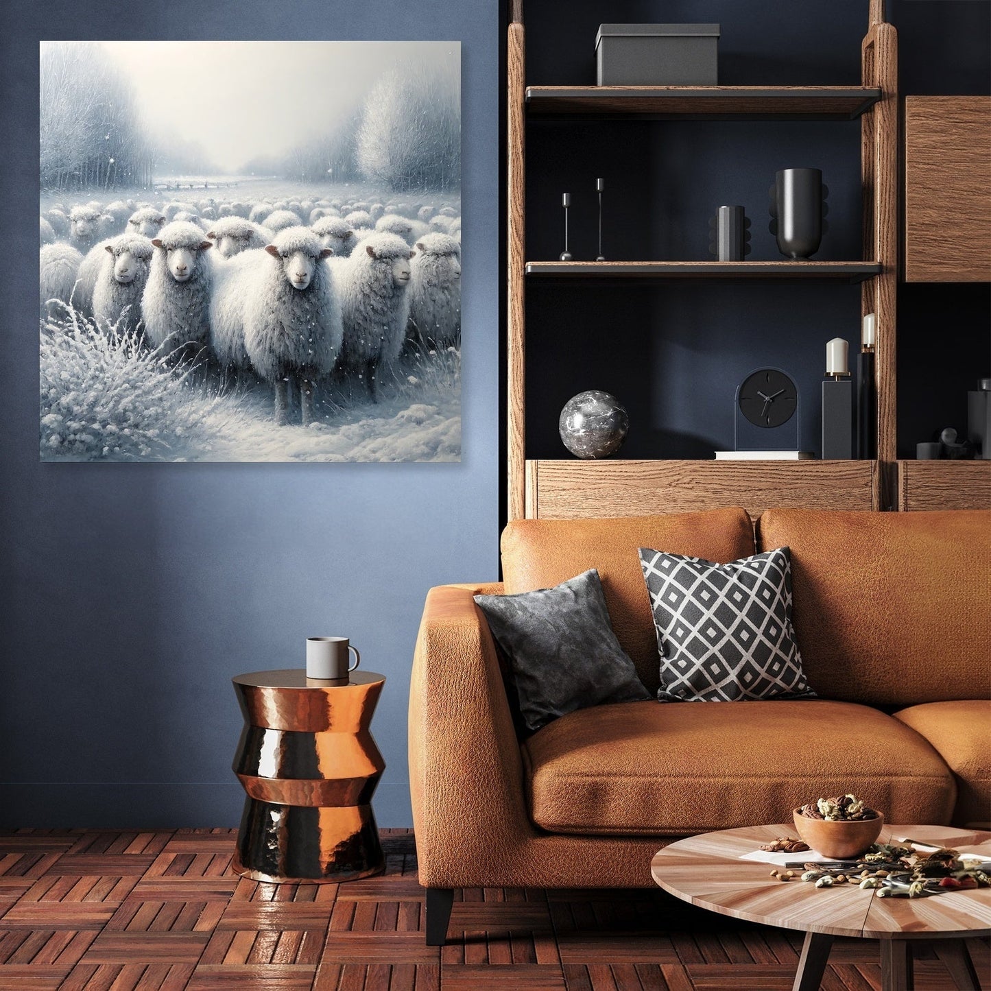 Winter's Embrace Sheep Canvas