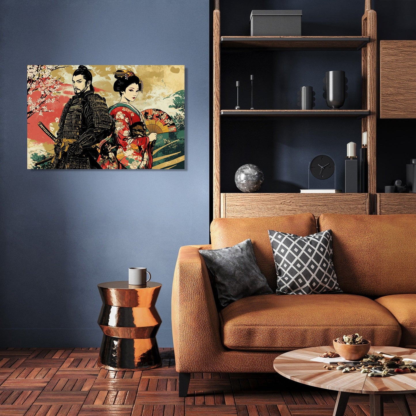 Samurai and Geisha Canvas