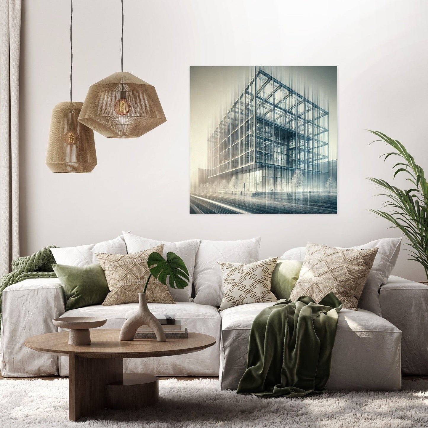 Ethereal Modern Building Canvas