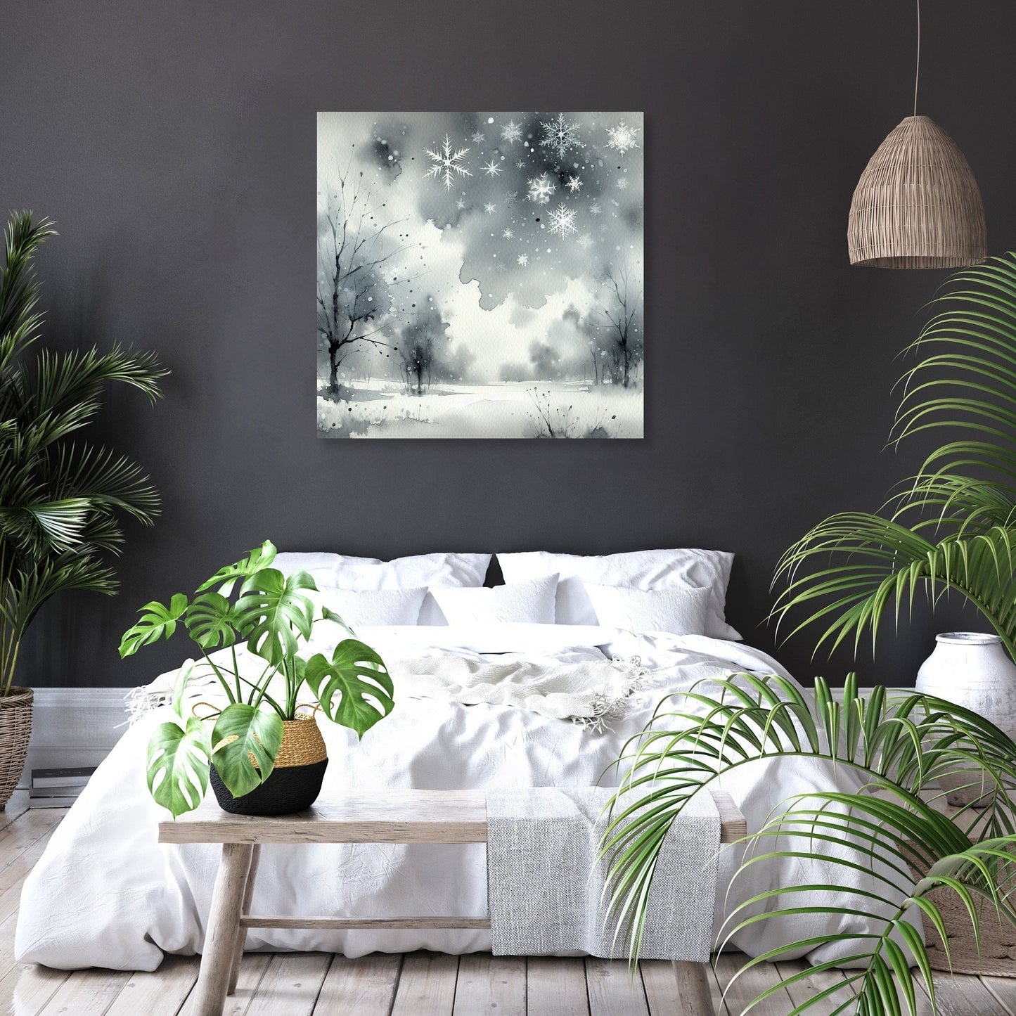 Winter's Whispering Snowfall Canvas