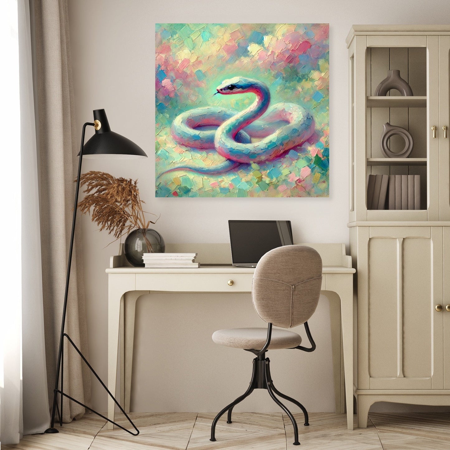 Pastel Snake Canvas