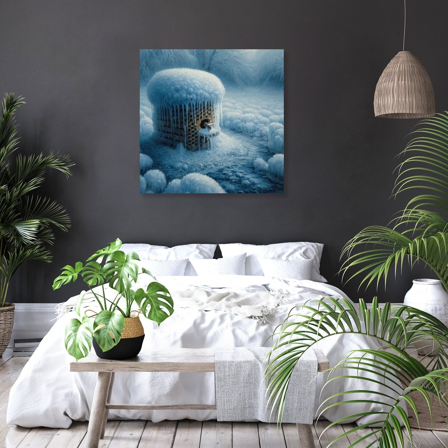 Frozen Hive Bee Canvas