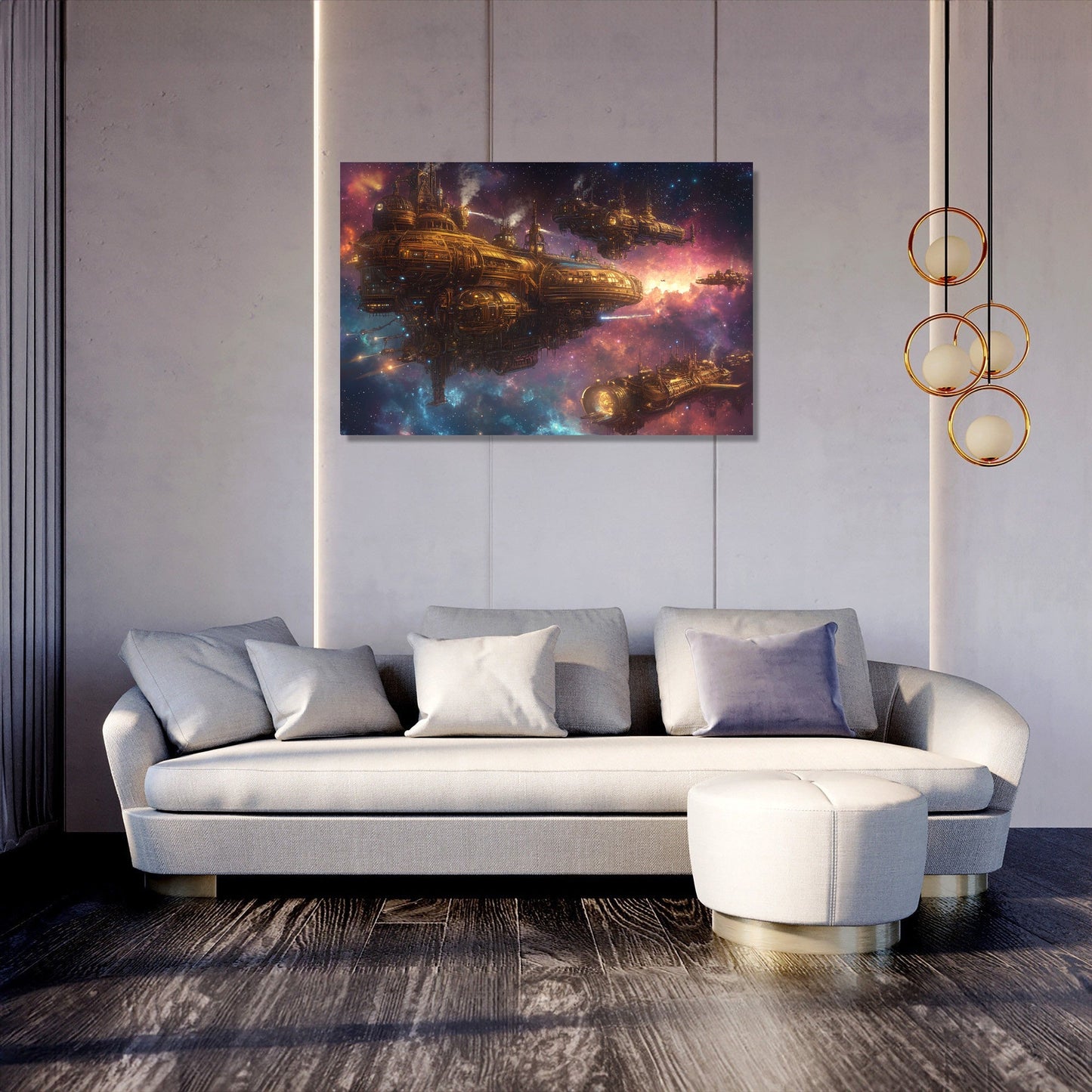 Steampunk Starship Canvas