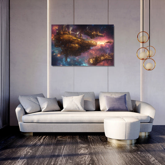 Steampunk Starship Canvas