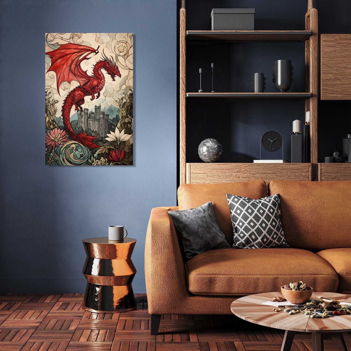 Dragon's Majesty Over Caernarfon Canvas