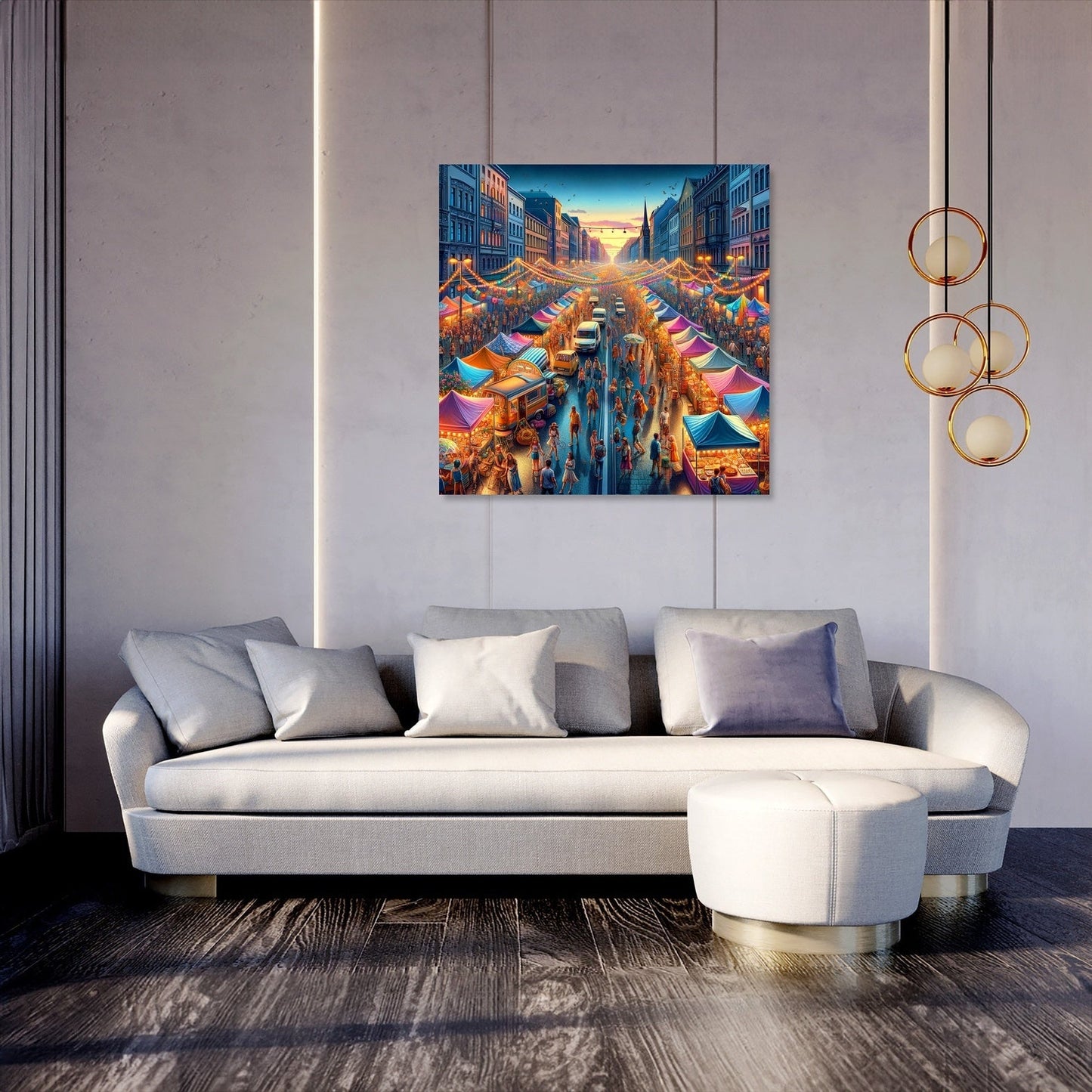 Festival Lights Summer Evening Canvas