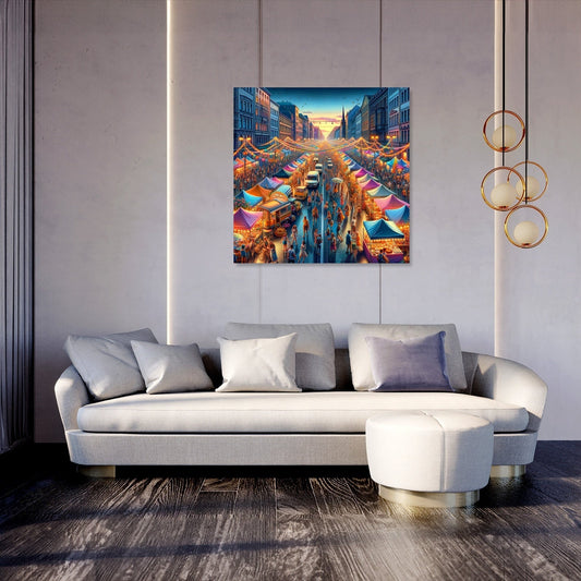 Festival Lights Summer Evening Canvas