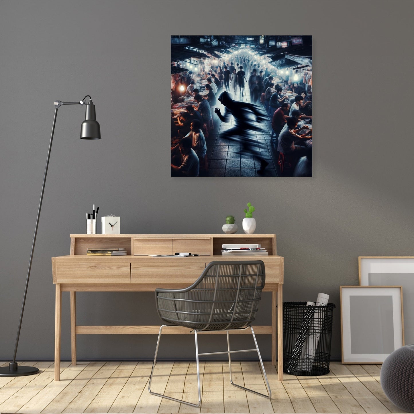 Shadow Thief at the Market Canvas