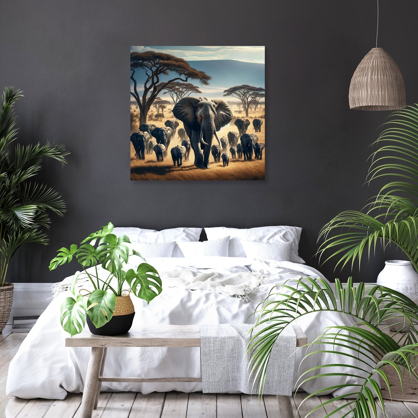 Savannah Elephants Canvas