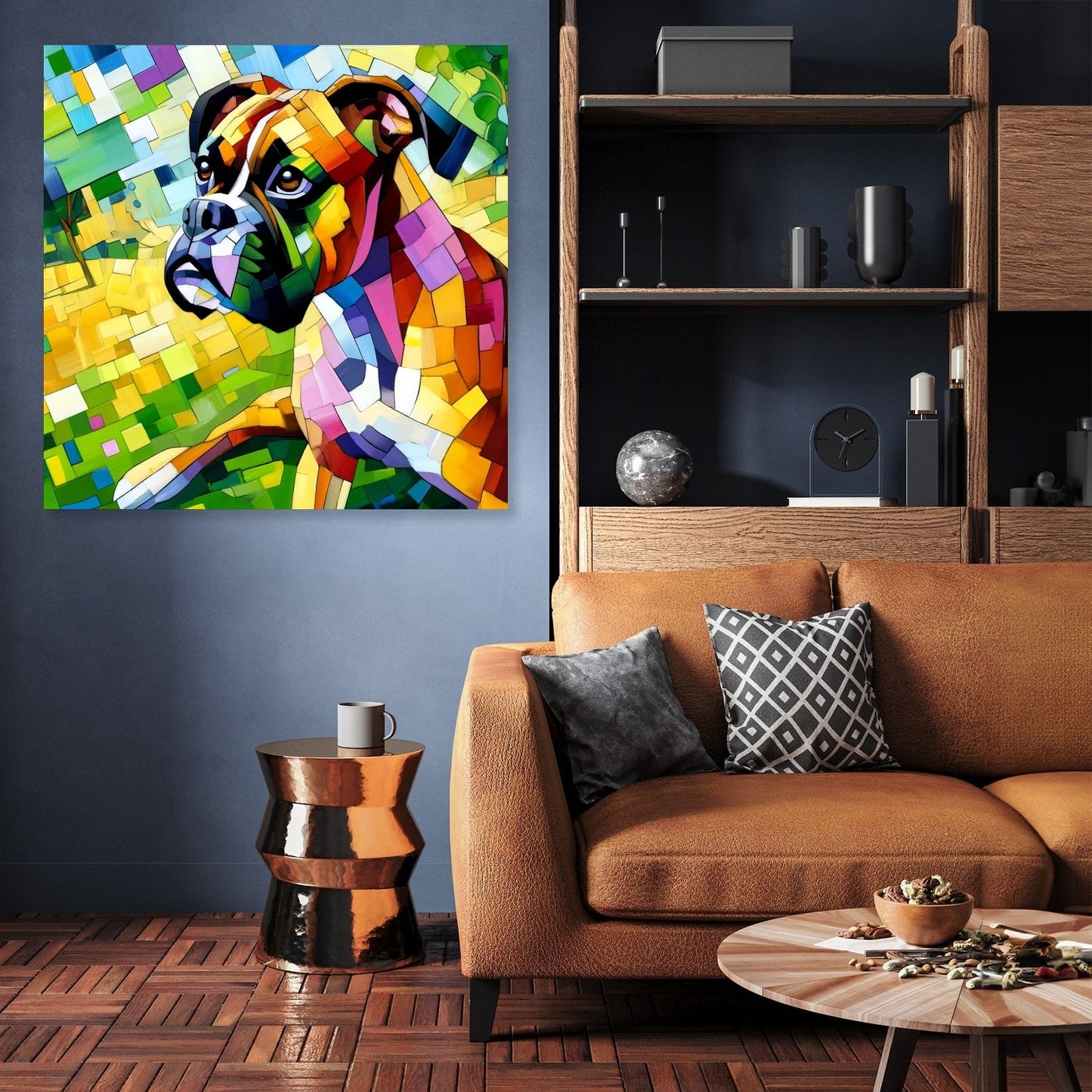 Boxer's Day Out Vibrant Energy Canvas
