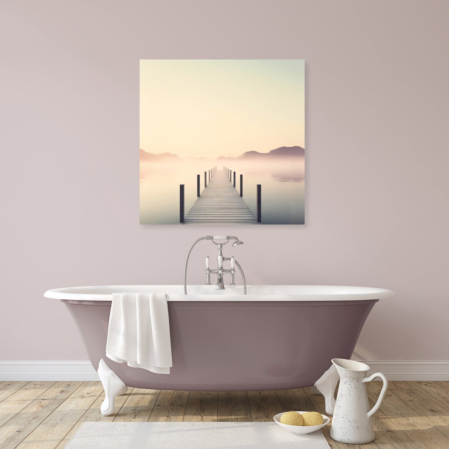 Misty Pier Solitude Canvas