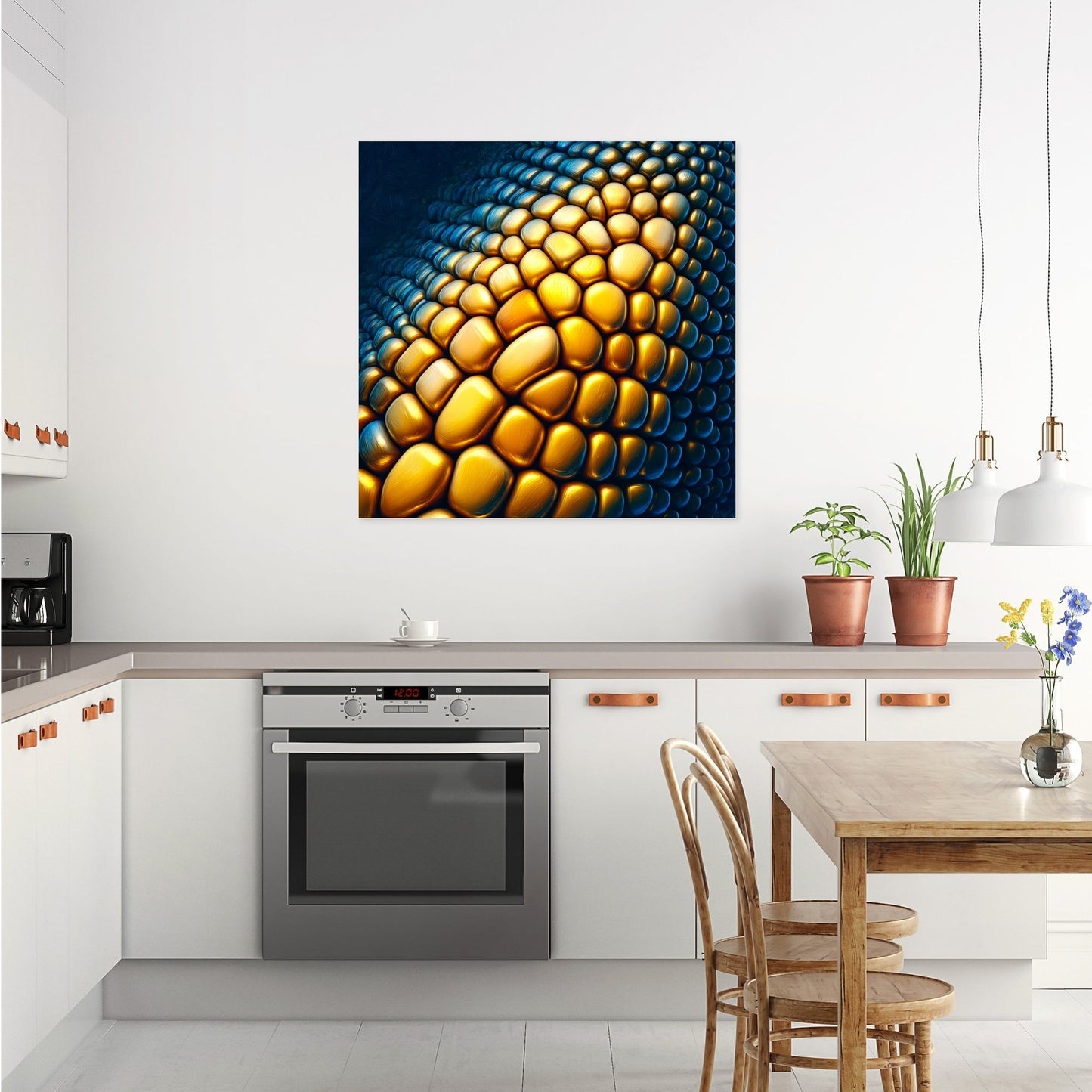 Golden Corn Mosaic Canvas