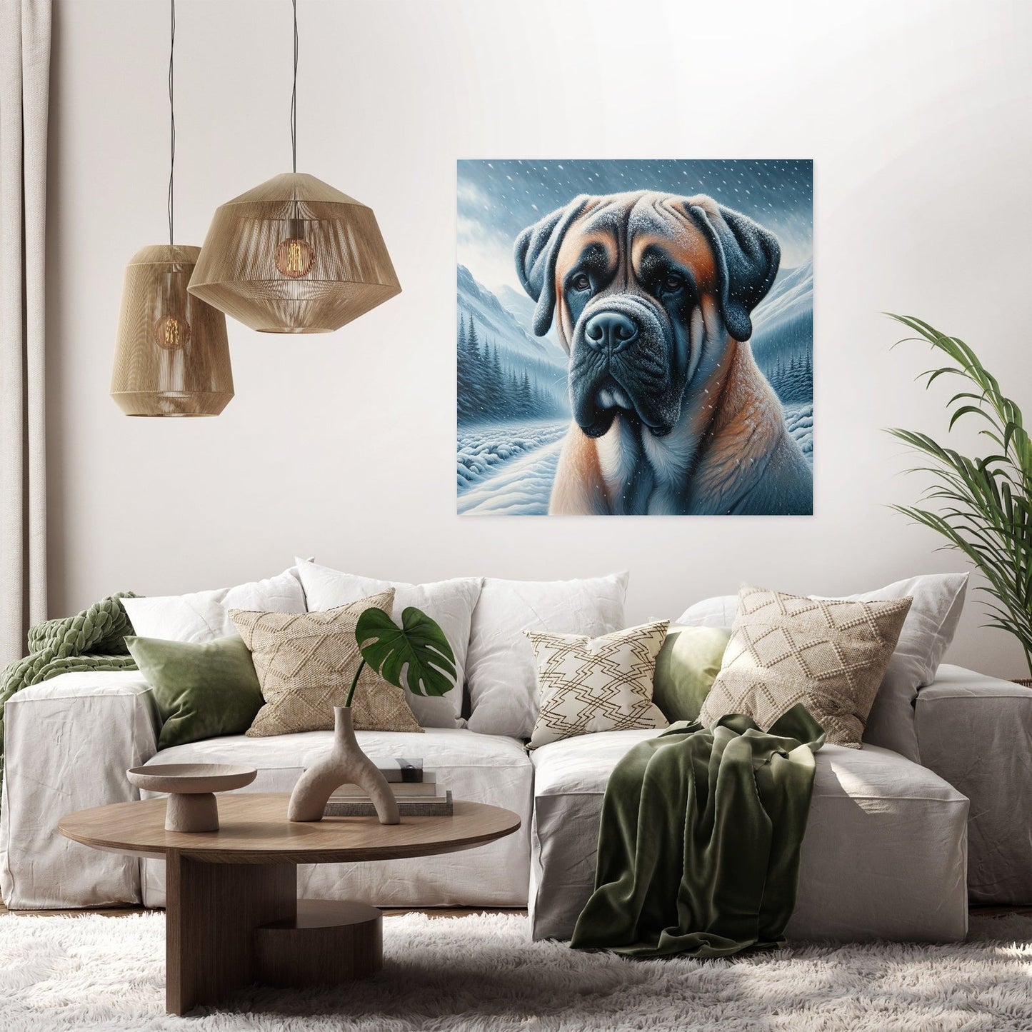 Winter's Guardian Bullmastiff Canvas
